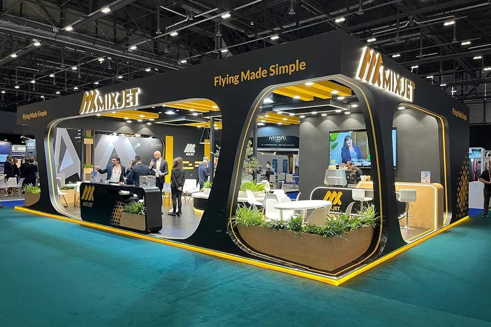 Trade Show Booth at EBACE 2024 in Geneva for MIXJET